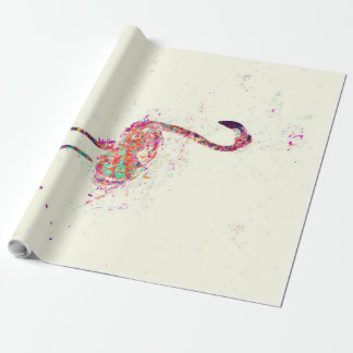 Papel De Presente Colorida Flamingo Impressão Art Gift Lover
