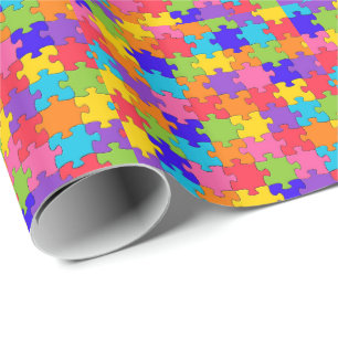 Papel De Presente Colorida Quebra-cabeça de Varrasco Feliz Puzzler