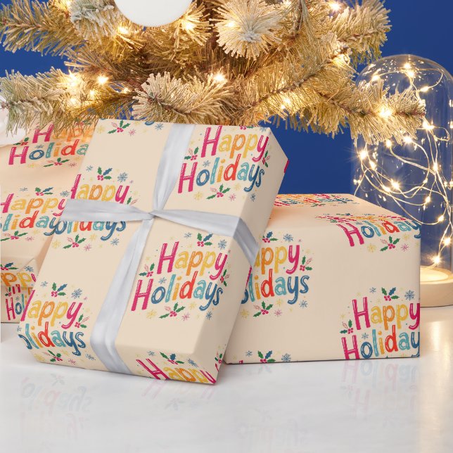 Papel De Presente Coloridas Festas Felizes Natal (Feriados)