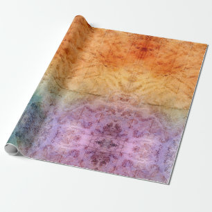 Papel De Presente Colorido Damasco Abstrato Tinta Alcoólica Aquarela