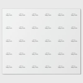 Papel De Presente Com amor adicione nome de casal casamento simples