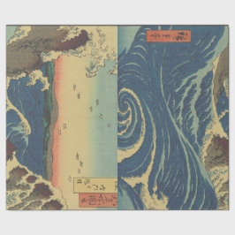 PAPEL DE PRESENTE COM IMPRESSÃO JAPONESA EM XILOGR