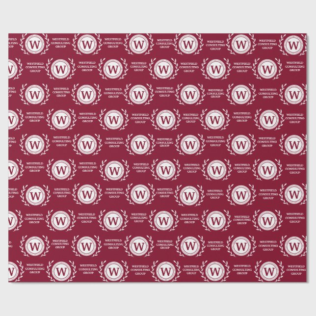 Papel de Presente com Monograma Elegante para Negó (Aberto)