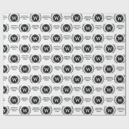 Papel de Presente com Monograma Elegante Profissio