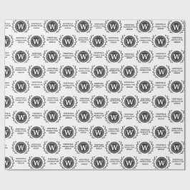 Papel de Presente com Monograma Elegante Profissio