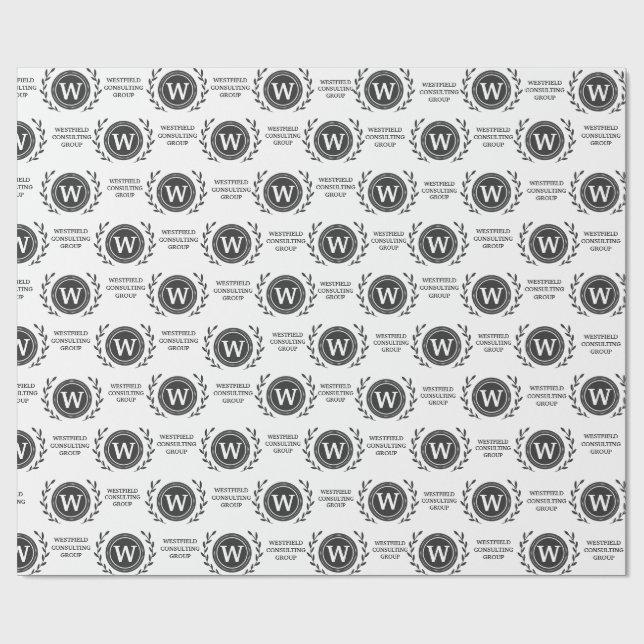 Papel de Presente com Monograma Elegante Profissio (Aberto)