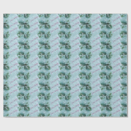 Papel de presente com padrão de flocos de neve