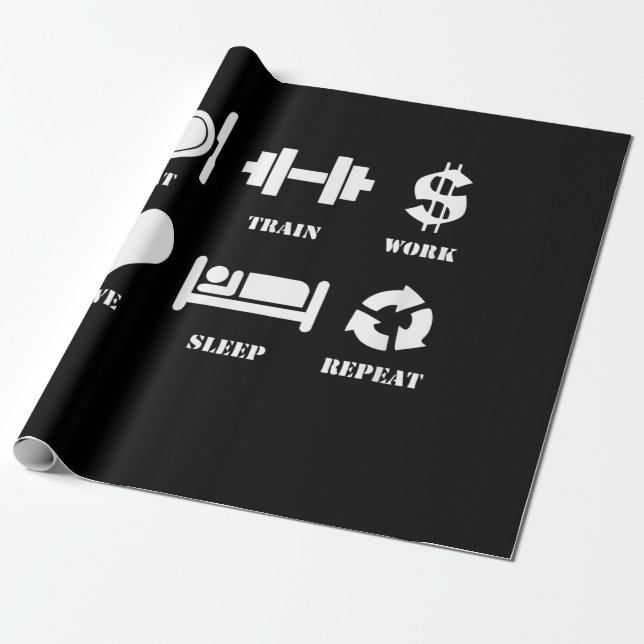 Papel De Presente Coma Comboio Trabalho Adormecer Sono Repetir Giro  (Desenrolado)