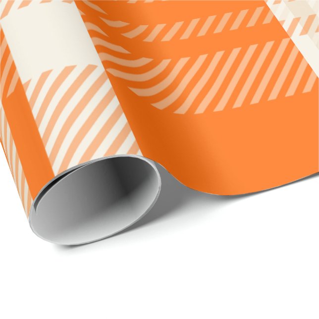 Papel De Presente Combinação Única e Deslumbrante de Laranja e Creme (Ponta do rolo)