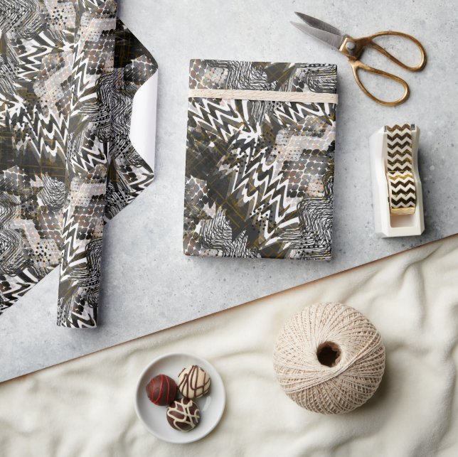 Papel De Presente Combinado, étnico, Africano . (Artesanato)