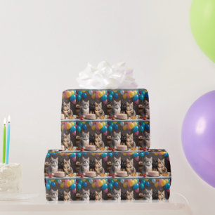 Papel De Presente Comemoração Puro: Bolo de Festa de aniversário de