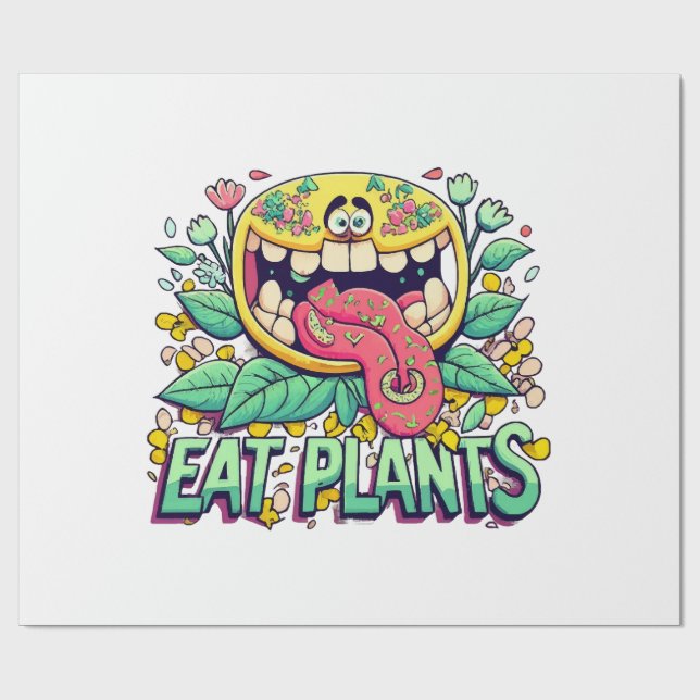 Papel De Presente Comer Plantas (Aberto)