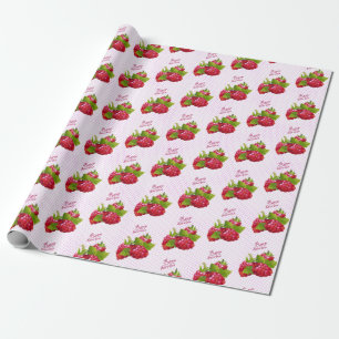 Papel De Presente Comestível de Fruta de framboesa