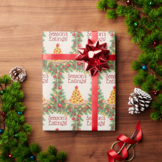 Papel De Presente Comidas da Temporada, Batatas Fritas, Natal Divert
