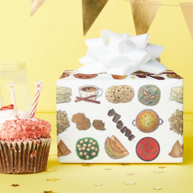 Papel De Presente Comidas de restaurante indiano Naan Dosa Samosa Al (Festa de aniversário)