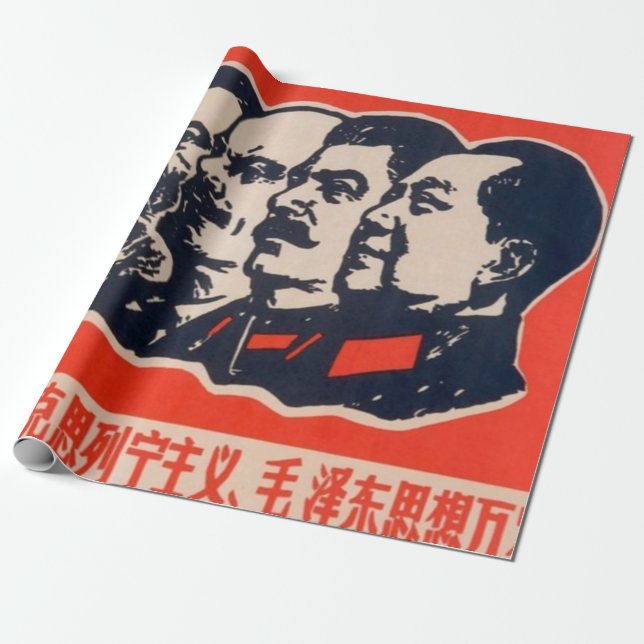 Papel De Presente Communist Heads Propaganda Chairman Mao Stalin (Desenrolado)