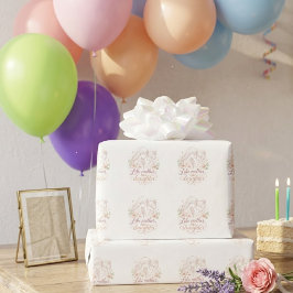 Papel De Presente Como Mãe Como Filha - Mariposa Floral Minimalista