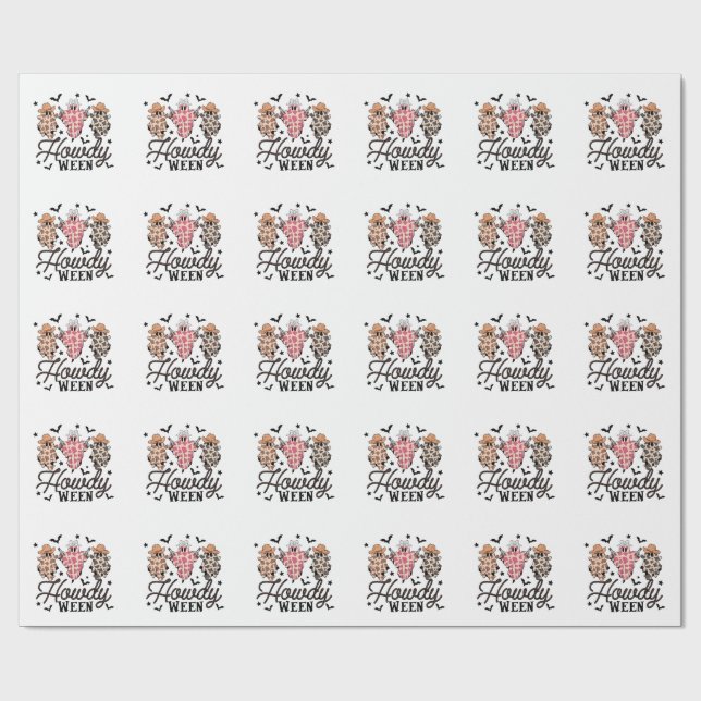 Papel De Presente Como vai Fantasma Rodeio de Halloween Ocidental Co (Aberto)