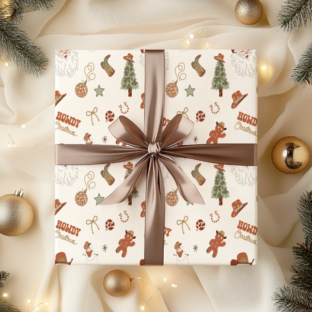 Papel De Presente Como vai Natal Caubói Ocidental  (Criador carregado)