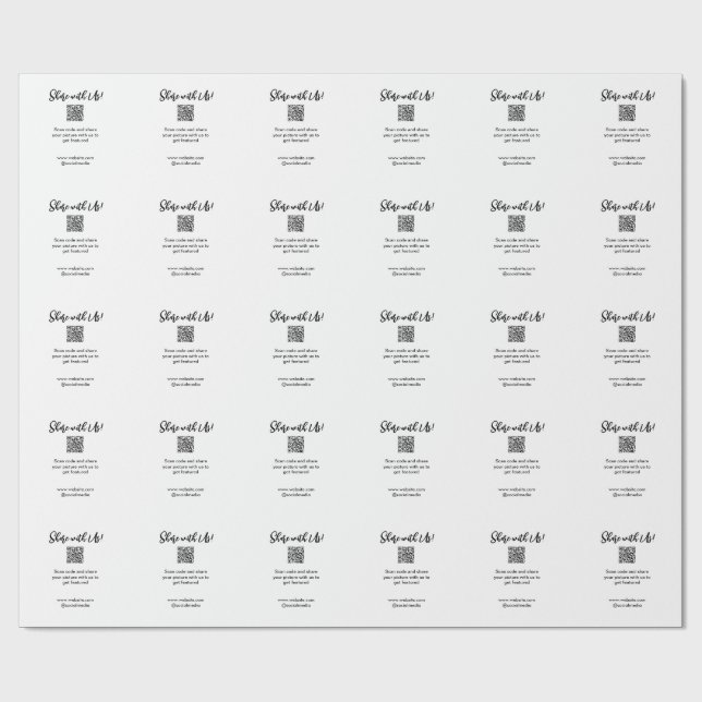 Papel De Presente Compartilhe sua imagem digitalize código QR adicio (Aberto)