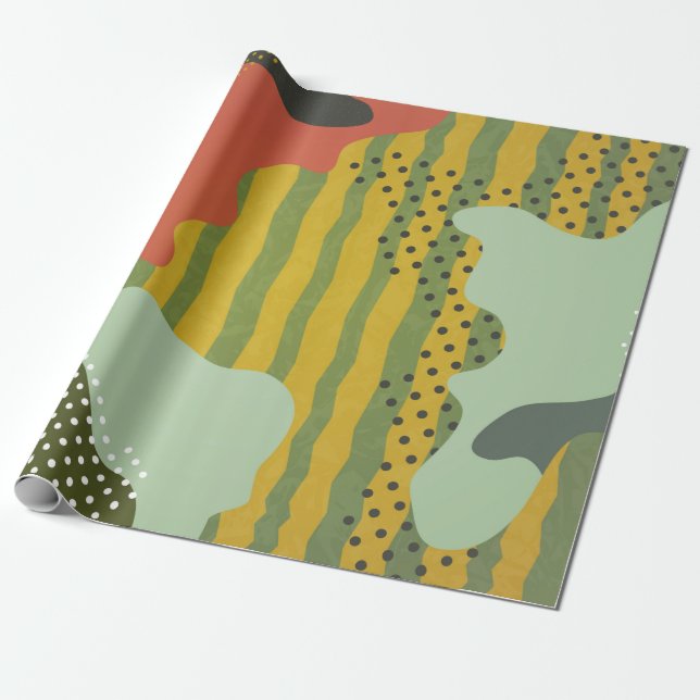 Papel De Presente Composição geométrica abstrata moderna com decoraç (Desenrolado)