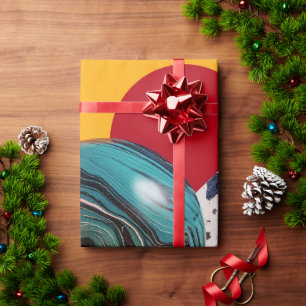 Papel De Presente Composição geométrica colorida abstrata