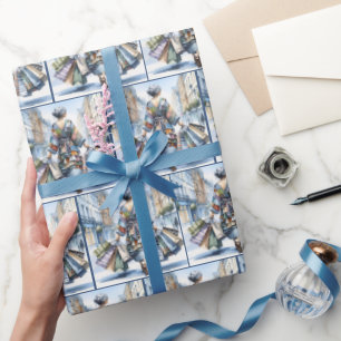 Papel De Presente Comprador De Aquarela Com Bolsas