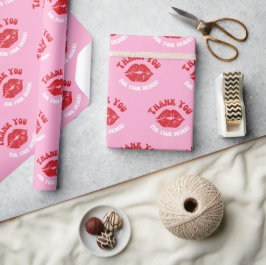 Papel De Presente Compro Beijo Rosa Obrigado Pelo Seu Pedido