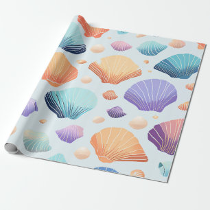 Papel De Presente Conchas Coloridas