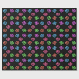 Papel De Presente Conchas Coloridas Padrão