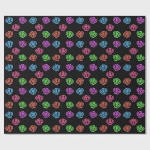 Papel De Presente Conchas Coloridas Padrão