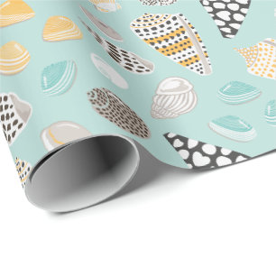 Papel De Presente Conchas com estilhaços em forma de esfregão em men