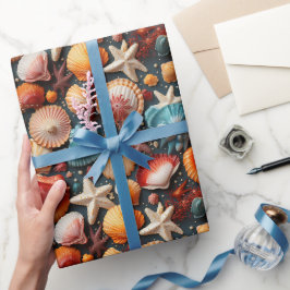 Papel De Presente Conchas marítimas