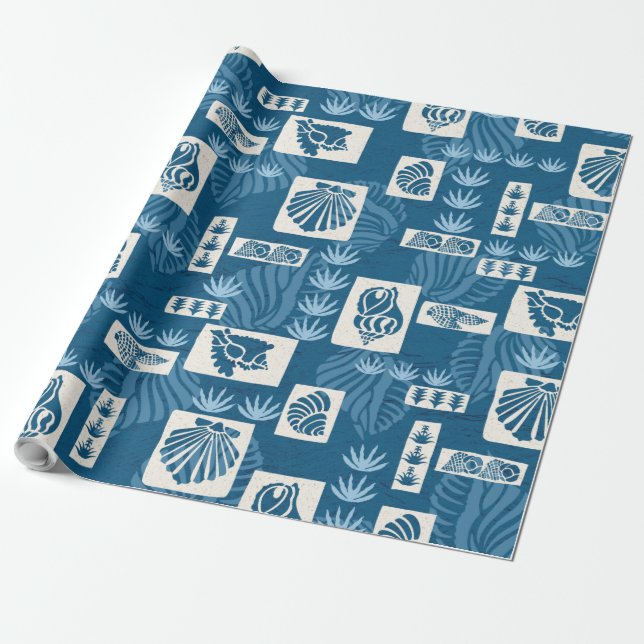 Papel De Presente Conchas Submarinas de Kua Bay no Havaí (Desenrolado)