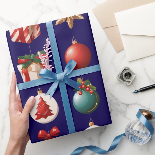 Papel De Presente Condecorações de Natal modernas (Presentear)