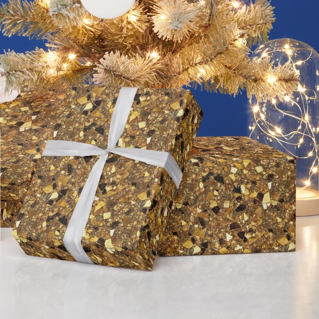 Papel De Presente Conetti festivo com ouro (Feriados)