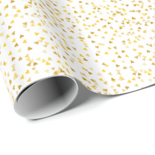 Papel de Presente Confete Corações Dourados
