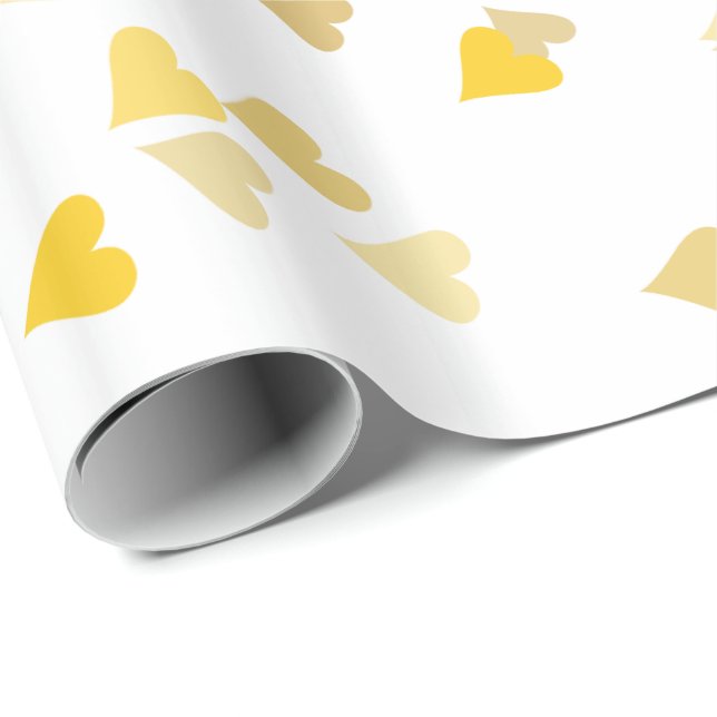 Papel de Presente Confete Corações Dourados (Ponta do rolo)