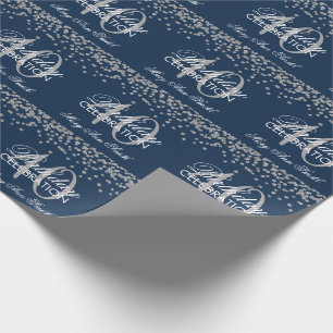 Papel De Presente Confetes de prata do brilho do aniversário de 40