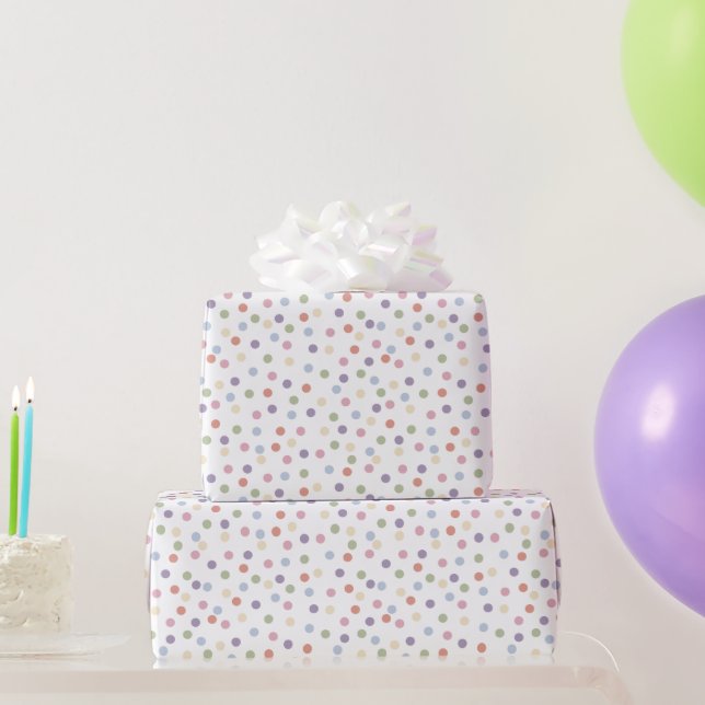 Papel De Presente Confetti Contemporâneo (Pontos) (Presentes para festas)