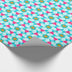 Papel De Presente Confetti Swirls Turquoise Papel de Moldagem Cor-de