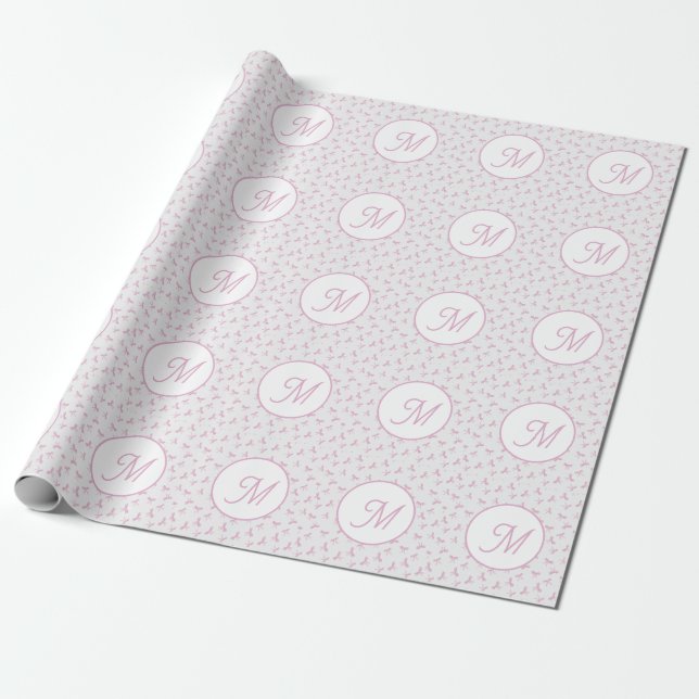 Papel De Presente Conjunto de Armação de Água Rosada Coquete com Ini (Desenrolado)