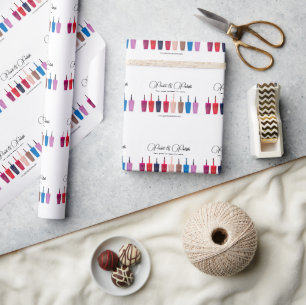 Papel De Presente Conjunto de Cores de Esmalte de Unhas Salão de Unh