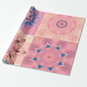 Papel De Presente Conjunto de fractais pastéis de abstrato com calei