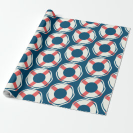 Papel De Presente Conjunto de Piscina Salvavidas Náutico Aniversário