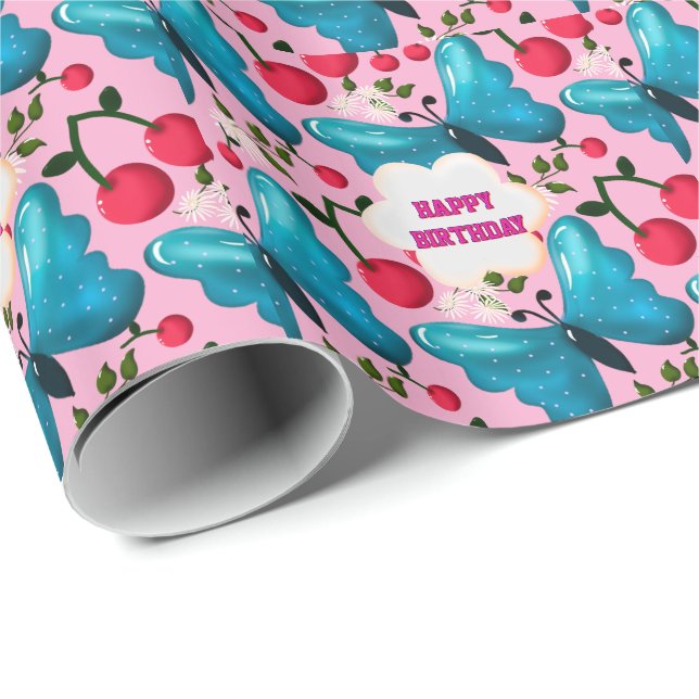 Papel De Presente Conjunto personalizado de festa de aniversário com (Ponta do rolo)