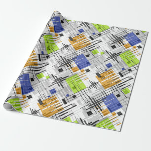 Papel De Presente Cons revestidos de formas geométricas abstrato mod