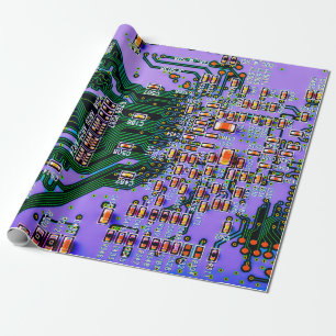 Papel De Presente Conselho de circuito eletrônico fechado. fundo,var