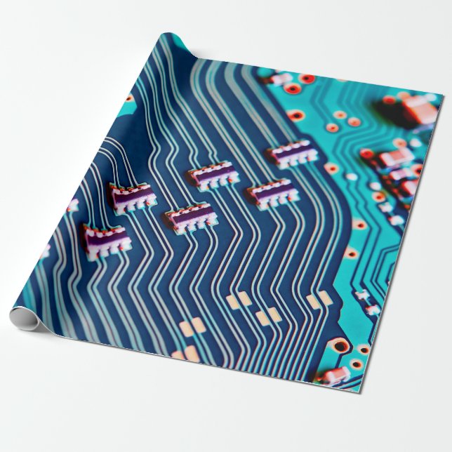 Papel De Presente Conselho de circuito eletrônico fechado. fundo,var (Desenrolado)