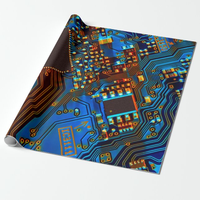 Papel De Presente Conselho de circuito eletrônico fechado. fundo,var (Desenrolado)